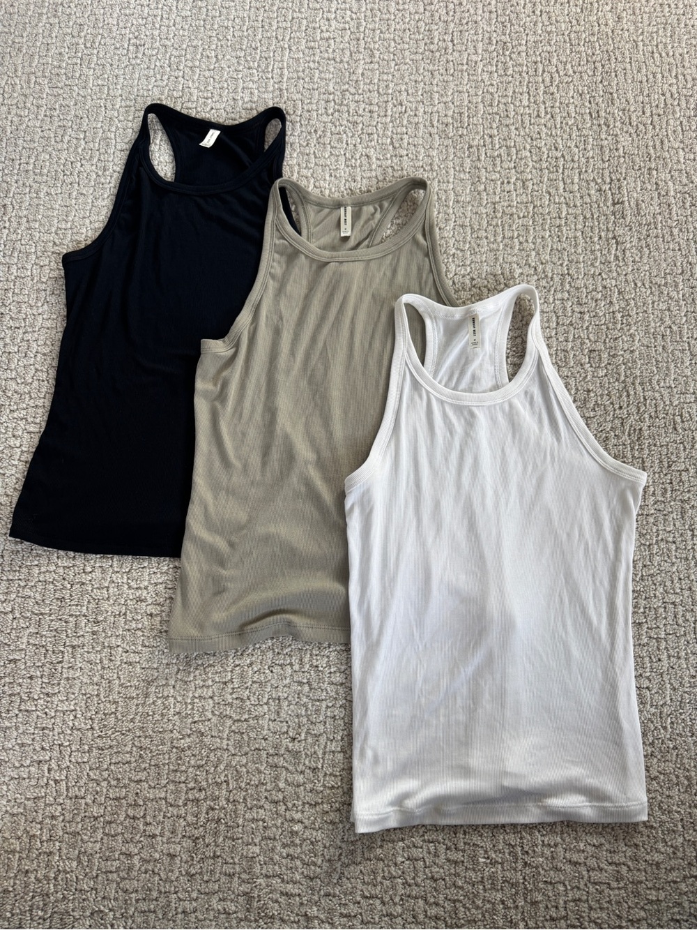Aritzia Sunday Best Racerback Tank Top - Black, Olive, White